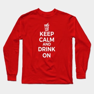 Keep Calm and Drink On Boba Tea Long Sleeve T-Shirt